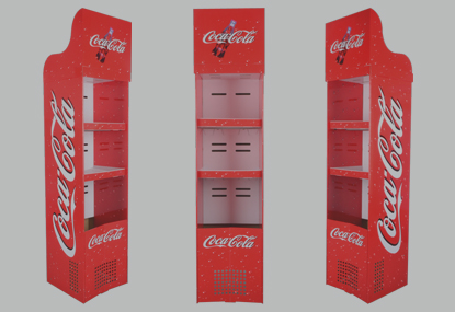 Coca-Cola Cardboard Refrigerated Cooler Display Stand